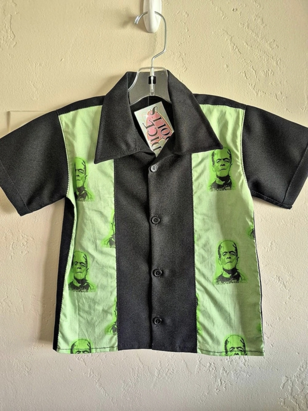 Frankenstein Kids Short Sleeve Button Up